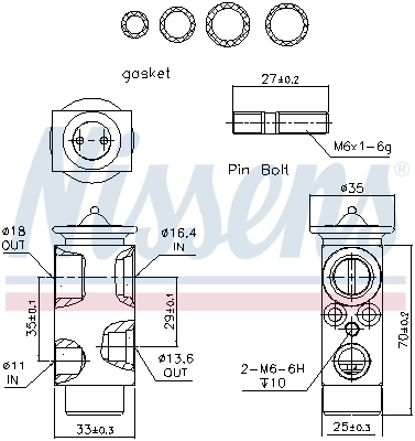 Клапан TRV, кондиционера Nissens 999235