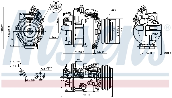 Компрессор кондиционера 89075 Nissens
