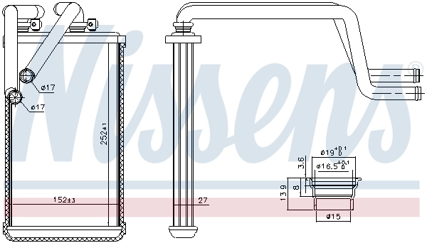 707074 Nissens Radiador de forno (de aquecedor)