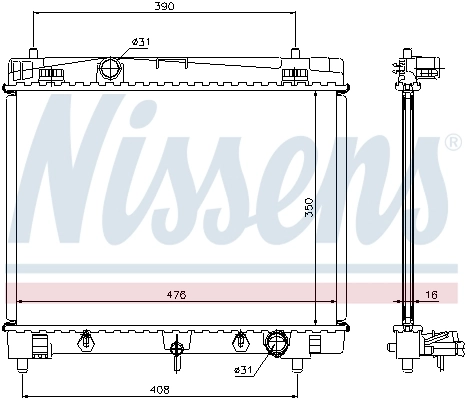 Радиатор охлаждения Nissens 64682