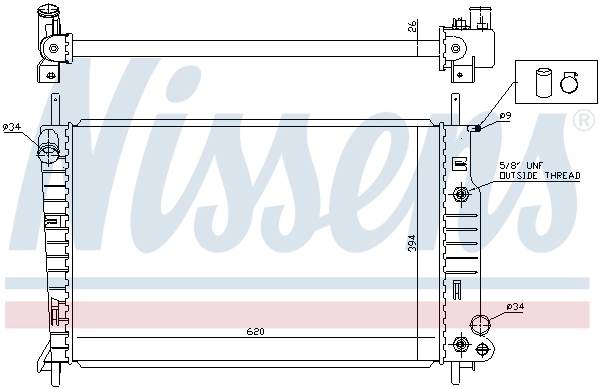 Радиатор охлаждения Nissens 62050