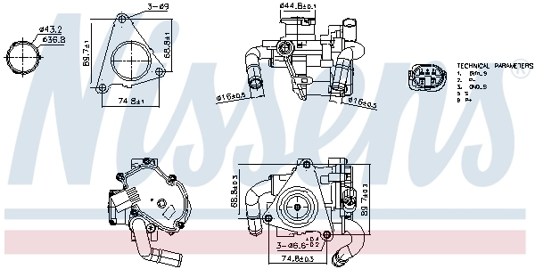 Válvula EGR de recirculação dos gases Volkswagen Caddy SAB