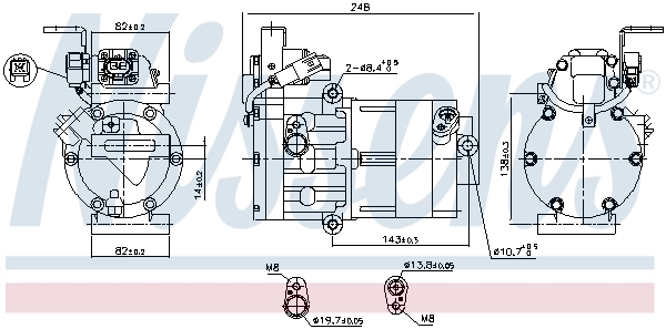 Компрессор кондиционера ACP1688000P Mahle Original