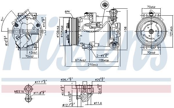 Компрессор кондиционера 89096 Nissens