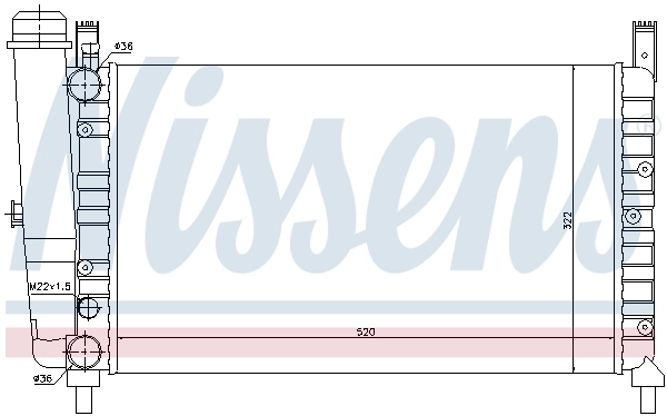 Radiador de esfriamento de motor Fiat Fiorino 146 Uno