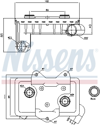 Радиатор масляный холодильник Nissens 90597