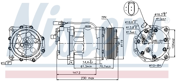 Компрессор кондиционера 89117 Nissens