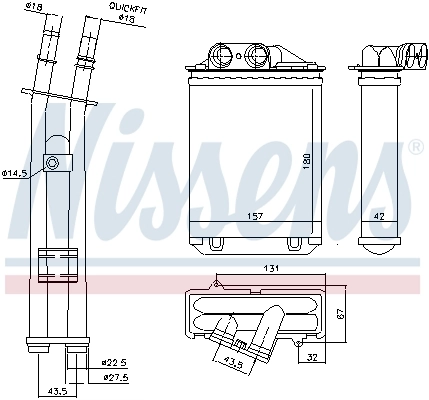 Радиатор печки (отопителя) Nissens 71459 цена, от 22.63 USD