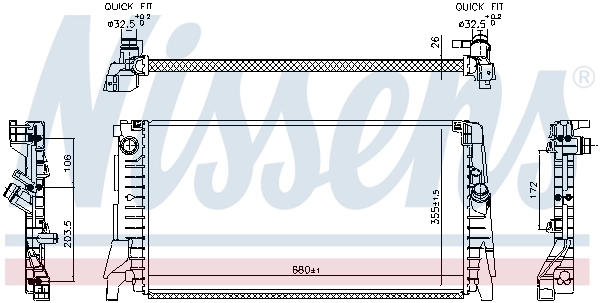 Радиатор охлаждения Nissens NIS606340