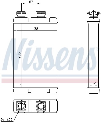 Радиатор отопителя Nissens 70513
