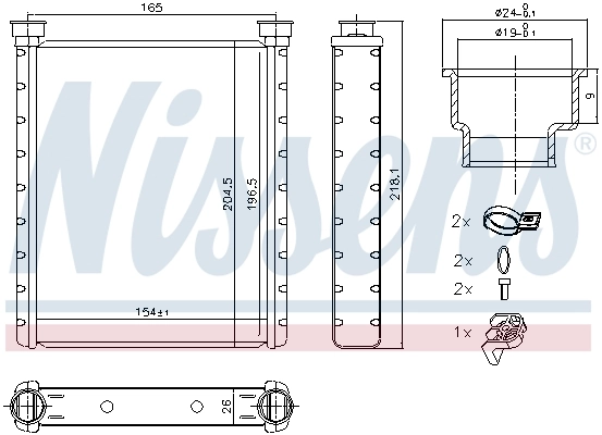 Радиатор отопителя Nissens 72065