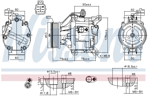Compre 890036 Nissens Compressor de aparelho de ar condicionado