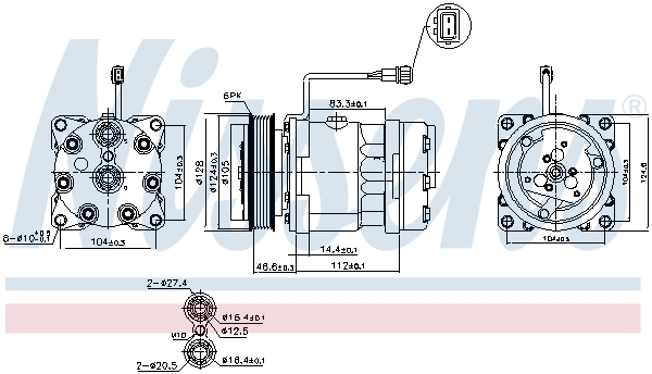 Компрессор кондиционера 89083 Nissens