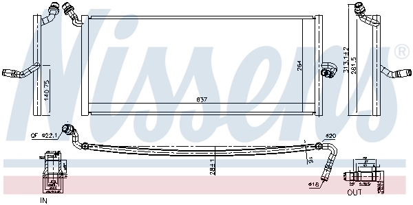 Радиатор интеркуллера Nissens 627047