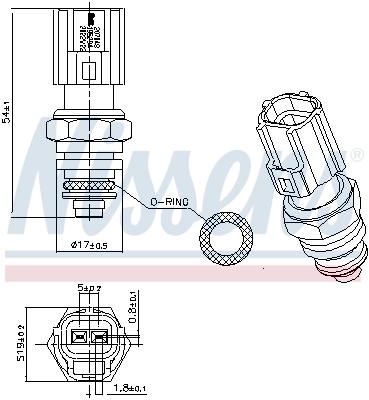 Sensor de temperatura do fluido de esfriamento Nissens 207048