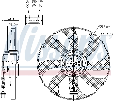 Ventilador elétrico de esfriamento montado (motor + roda de aletas) Nissens 85549