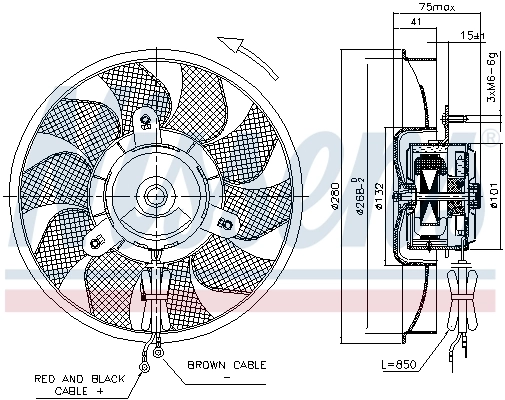 Ventilador elétrico de esfriamento montado (motor + roda de aletas) Audi A6 4A5