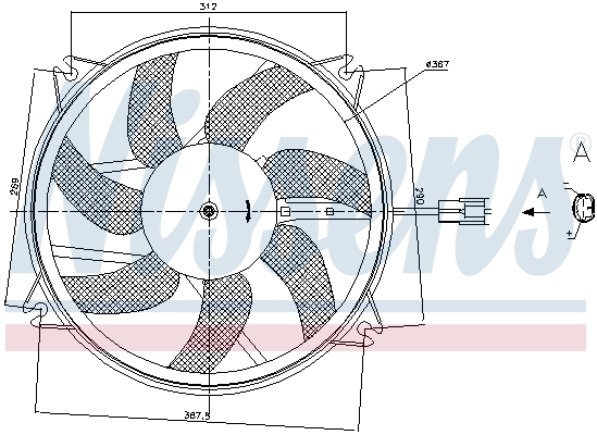 Ventilador elétrico de esfriamento montado (motor + roda de aletas) Citroen Berlingo B9