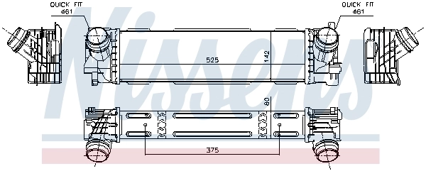 Радиатор интеркуллера Nissens 961596