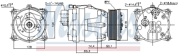 Компрессор кондиционера 89048 Nissens