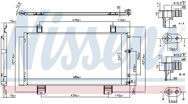 Радиатор охлаждения кондиционера Nissens 94950