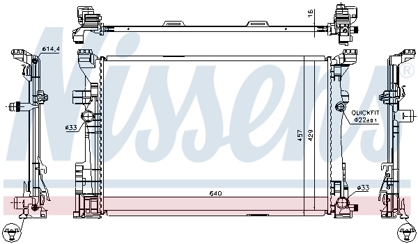 Радиатор охлаждения Nissens 67186