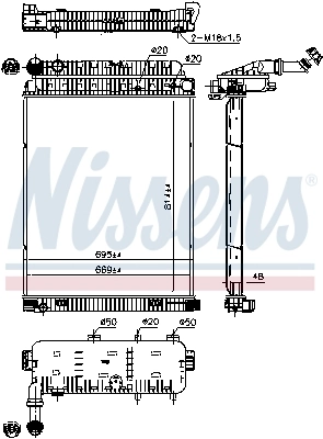 Радиатор охлаждения двигателя AVA ME2146AVA цена, от 581.50 USD
