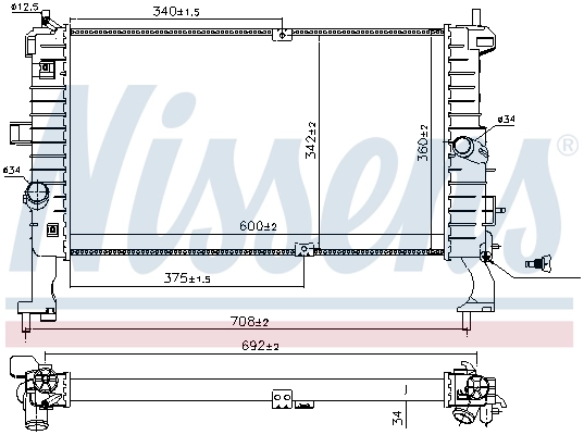 Радиатор охлаждения Nissens 63092