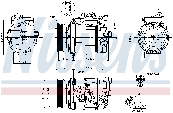Компрессор кондиционера 89092 Nissens