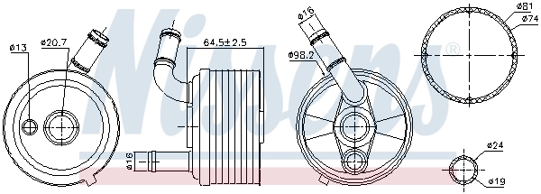 Радиатор охлаждения АКПП 91185 Nissens