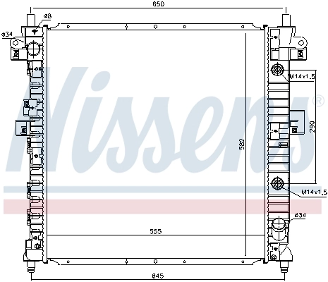 Radiador de esfriamento de motor para SsangYong Kyron  