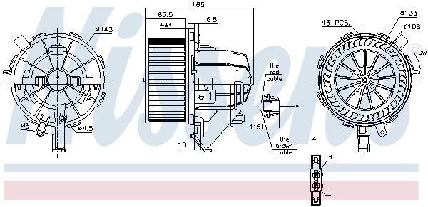 Motor de ventilador de forno (de aquecedor de salão) Nissens 87166