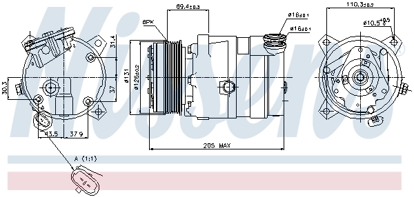 Компрессор кондиционера 89062 Nissens