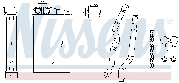 Радиатор печки (отопителя) Nissens NIS707270 цена, от 87.69 USD