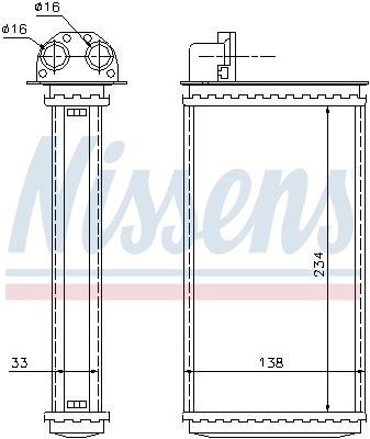 72981 Nissens Радиатор отопителя салона
