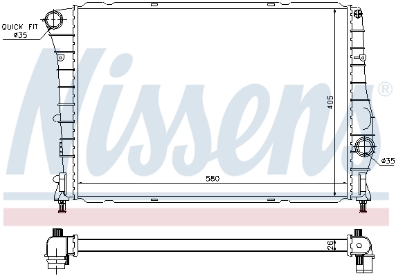 Radiador de esfriamento de motor 46842846 Fiat/Alfa/Lancia