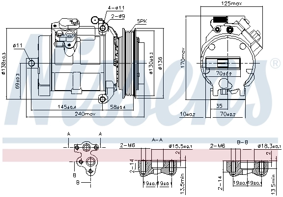 Компрессор кондиционера A001230691180 Mercedes
