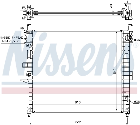 Radiador de esfriamento de motor Mercedes ML/GLE W163