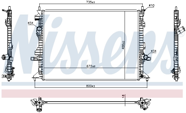 Radiador de esfriamento de motor Ford Focus 4 HN