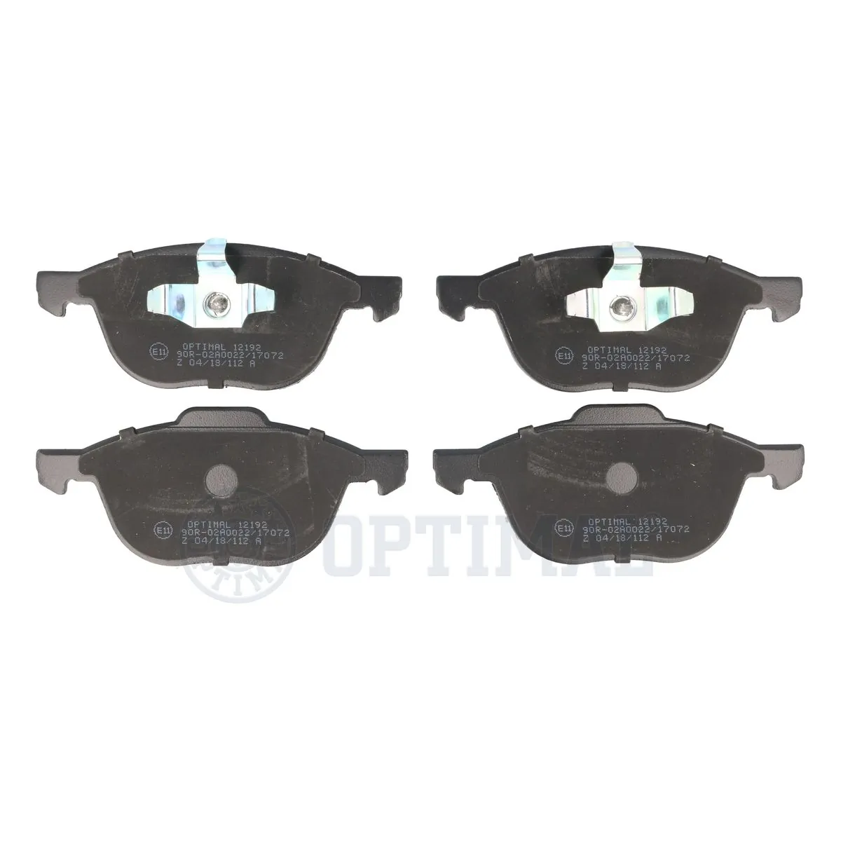 Колодки тормозные передние дисковые OPTIMAL BP12192