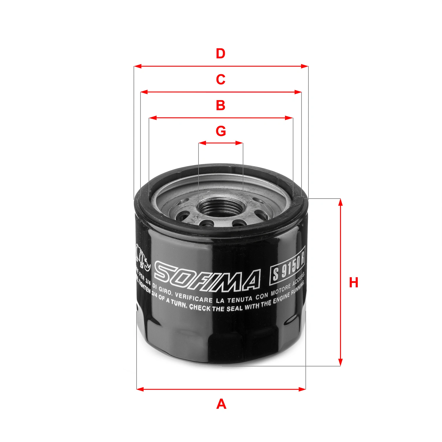 Filtro de aceite S9150R Sofima
