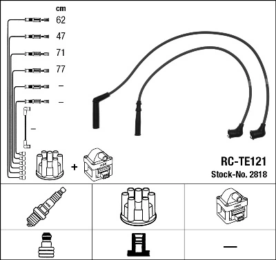 Fios de alta voltagem, kit Toyota Hiace 4 H1, H2