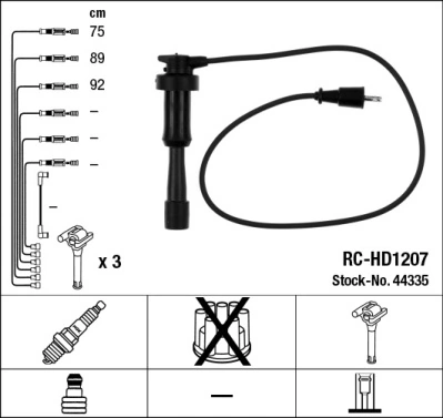 RCHD1207 NGK Провода высоковольтные