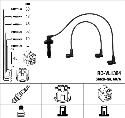 Fios de alta voltagem, kit Volvo V70 1 LV