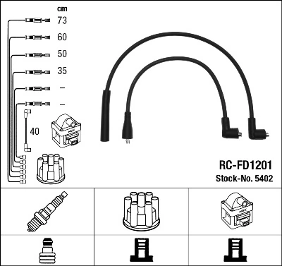 Высоковольтные провода RCFD1201 NGK