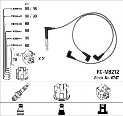 RCMB212 NGK Провода высоковольтные