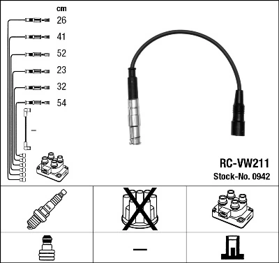 Fios de alta voltagem, kit para Audi 80 B4 8C2
