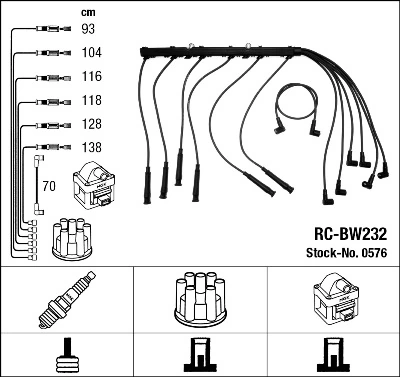 Fios de alta voltagem, kit BMW 3 E21