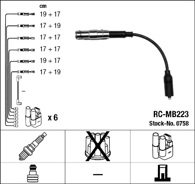 Fios de alta voltagem, kit Mercedes ML/GLE W163