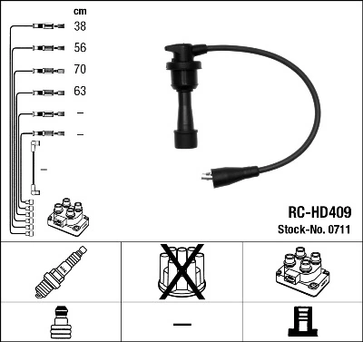 RCHD409 NGK Провода высоковольтные